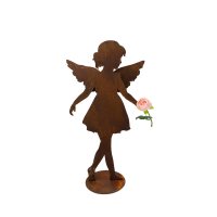 Dekofigur im Rost Design Engel Anna Lisa, H: 52 cm - Rostfigur Weihnachten für den Garten, Gartendeko