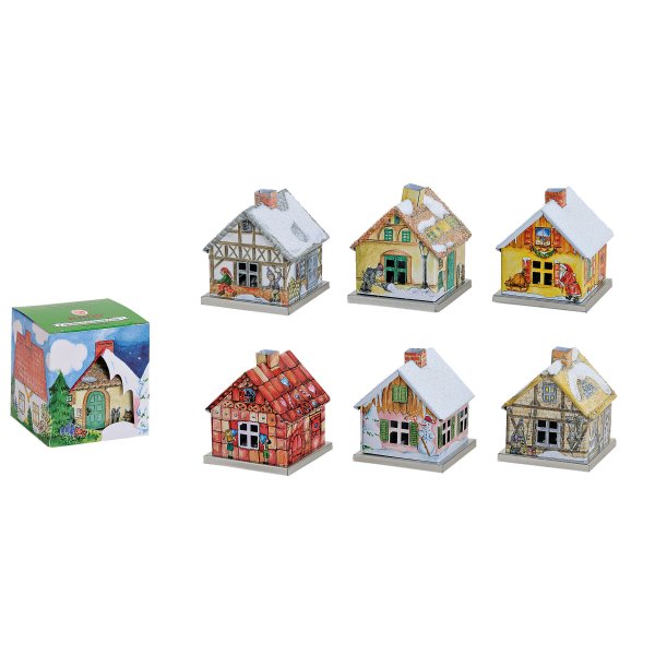 6 x Knox Räucherhaus aus Metall Winterdesign - Sammler Edition - Komplett Set Winterhaus