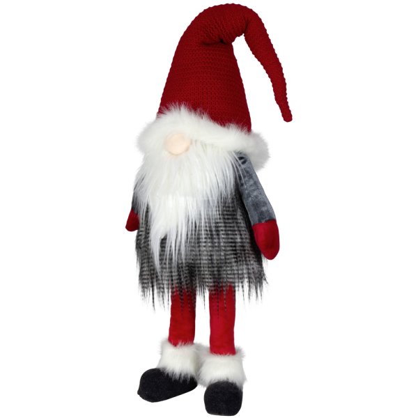 Großer Wackelgnomm, rot grau, Wichtel 65 cm - Weihnachts Deko, Weihnachtswichtel, Zwerg