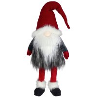 Großer Wackelgnom, rot grau, Wichtel 65 cm - Weihnachts Deko, Weihnachtswichtel, Zwerg