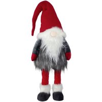 XL Wackelgnom, rot grau, Wichtel 80 cm - Weihnachts Deko,...