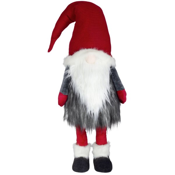 XXL Wackelgnom, rot grau, Wichtel 100 cm - Weihnachts Deko, Weihnachtswichtel, Zwerg