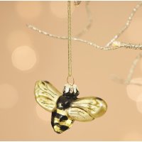 Baumschmuck Biene, gold -  Geschenk für Imker, Baumkugel, Weihnachtsdeko, Christbaumkugel