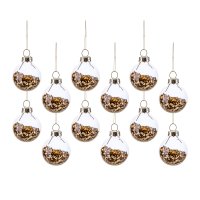 Baumschmuck Glitzer gold, 12er Set - Baumkugel Sterne,...