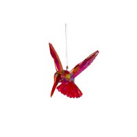 Baumschmuck Kolibri, rot irisierend- Baumkugel Vogel,...