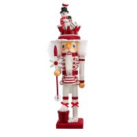 Nussknacker Weihnachten mit Schneemann Hut  H: 45 cm -...
