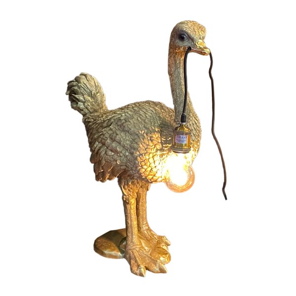 Stehlampe Vogel Strauss H: 66 cm - Lampe Strau, Tischleuchte, Tischlampe, Wohnzimmerlampe Deko Leuchte
