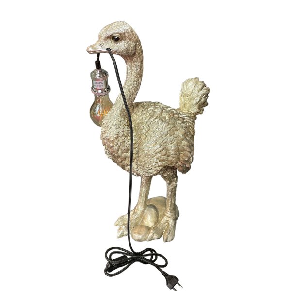 Stehlampe Vogel Strauss H: 66 cm - Lampe Strau, Tischleuchte, Tischlampe, Wohnzimmerlampe Deko Leuchte