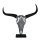 Bullenschädel / Stierkopf silber auf Standfuß (Skulptur mit Hörnern) - Büffelschädel, Deko Büste