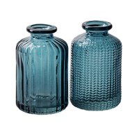 2er Set Glasflaschen "Jazz" blau - kleine Vase,...