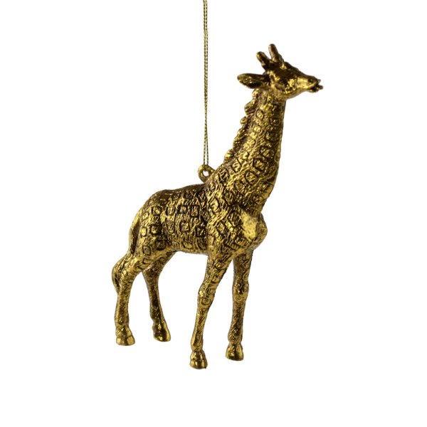 Hänger Giraffe gold, Baumschmuck Afrika Tiere, Baumkugel, Weihnachtsdeko, Christbaumkugel
