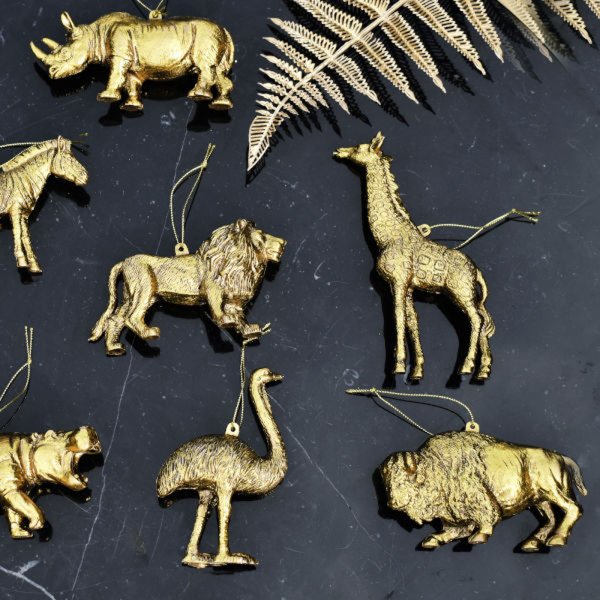 Hänger Giraffe gold, Baumschmuck Afrika Tiere, Baumkugel, Weihnachtsdeko, Christbaumkugel