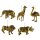 Hänger Safari Tiere gold (5er Set) - Baumschmuck Afrika Tiere, Baumkugel, Weihnachtsdeko, Christbaumkugel