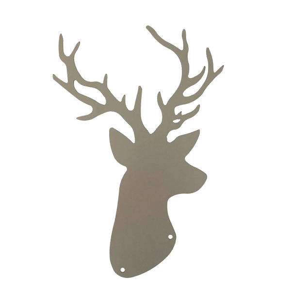 Dekofigur Hirschkopf Trophäe aus Edelstahl zum hängen, Adventsdeko, Gartendeko