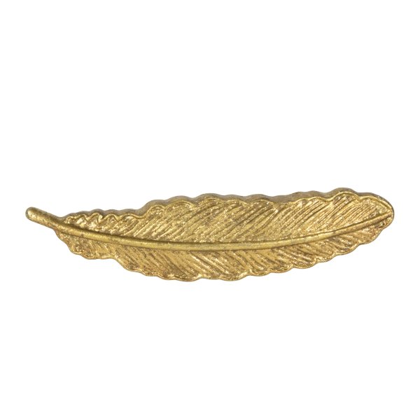 Möbelknopf Feder gold - Schubladenknopf Landhaus, Möbelknauf, Möbelgriff