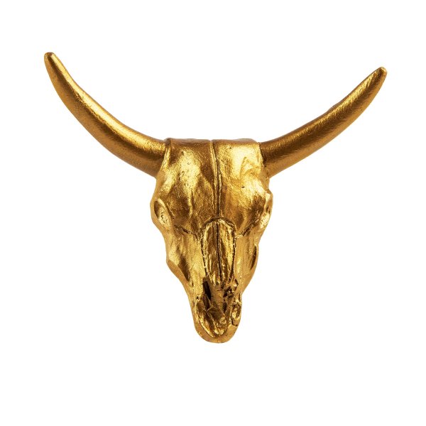 Möbelknopf Stier Kopf gold - Bullen Schädel Schubladenknopf Landhaus, Möbelknauf Stierkopf, Möbelgriff