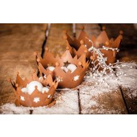 Rost Krone Sterne, D: 33 cm - Rostfigur Advent, Gartendeko Weihnachten