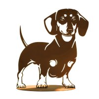 Rost Hund Dackel H: 40cm, Hunde Figur Rost Design auf...