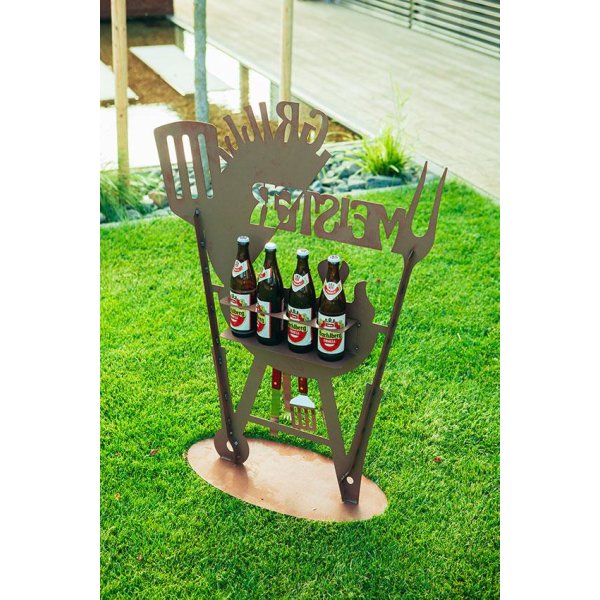 XXL Grillstnder Grillmeister, Mnnergeschenk, BBQ Rostfigur fr den Garten, Grill Deko