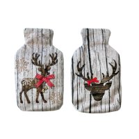 Taschenwärmer Hirsch, Alpenliebe, 2er Set - Handwärmer mit Fleece Bezug wiederverwendbar, Wichtelgeschenk