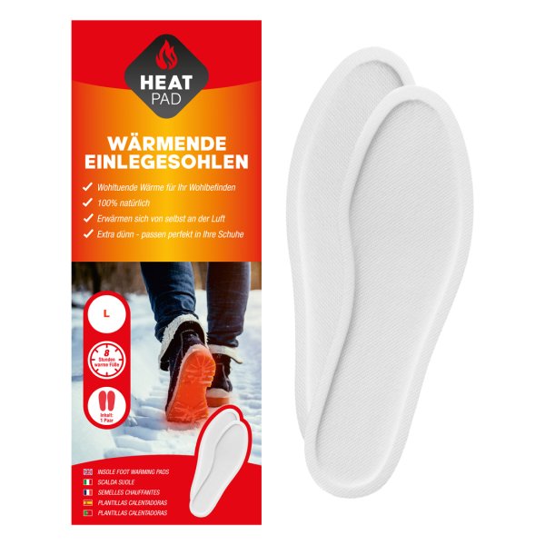Heat Pad wärmende Schuhsohlen Gr. L (42-45) 1 Paar Fußwärmer Einlegesohlen für warme Füße