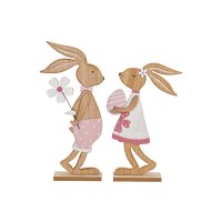 Deko Hase rosa, Holz 2er Set - Frühlingsdeko, Deko...