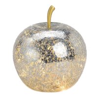 Dekoleuchte Apfel (S) Glas, Silber,  Apfel Lampe mit LED...