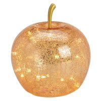 Dekoleuchte Apfel (S) Glas, Gold, Apfel Lampe mit LED...