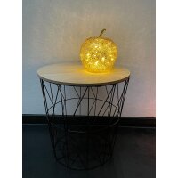 Dekoleuchte Apfel (S) Glas, Gold, Apfel Lampe mit LED Lichterkette, Dekolampe, Tischleuchte, Apfellampe