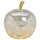 Dekoleuchte Apfel Leuchte (L) Glas, Silber,  Apfel Lampe mit LED Lichterkette, Dekolampe, Tischleuchte, Apfellampe