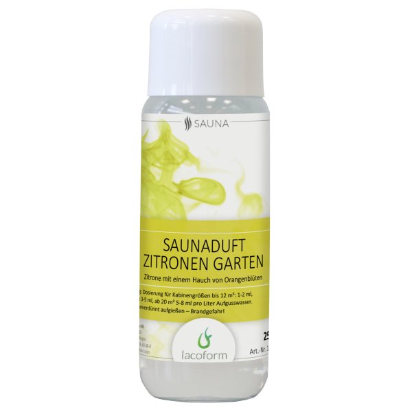 Saunaduft Zitronen Garten, Lacoform Sauna Aufguss Konzentrat 250ml, Saunadüfte für Zuhause