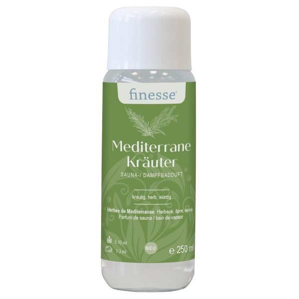 Saunaduft Mediterrane Kräuter, Finesse Sauna Aufguss Konzentrat 250ml, Saunadüfte für Zuhause