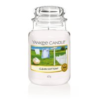 Yankee Candle Duftkerze im Glas (groß) CLEAN COTTON...