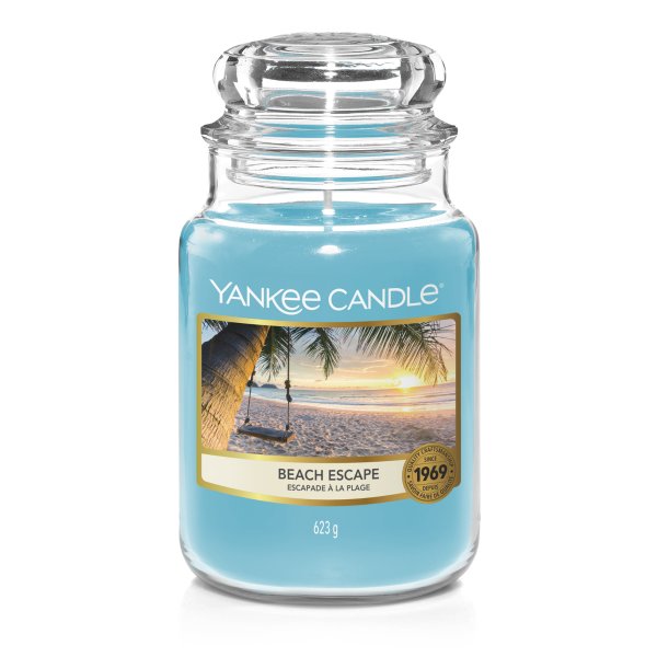 Yankee Candle Duftkerze im Glas (groß) BEACH ESCAPE - Kerze mit Brenndauer bis zu 150 Stunden