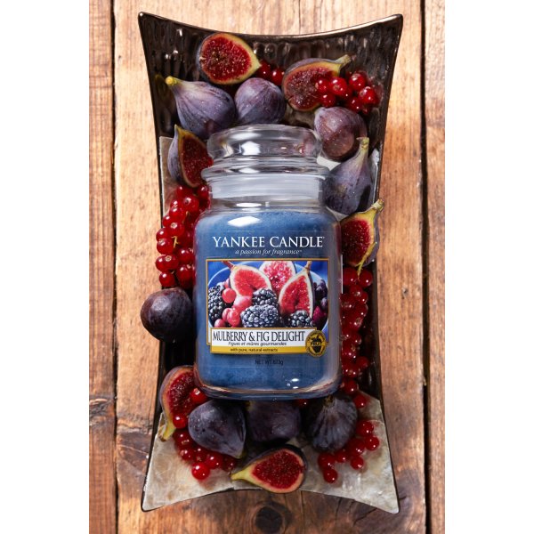 Yankee Candle Duftkerze im Glas (gro) MULBERRY & FIG DELIGHT - Kerze mit Brenndauer bis zu 150 Stunden