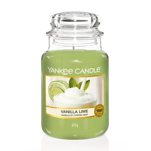 Yankee Candle Duftkerze im Glas (groß) VANILLA LIME - Kerze mit Brenndauer bis zu 150 Stunden