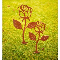 Gartenstecker Rose im Rost Design, Beetstecker H: 52 cm,...