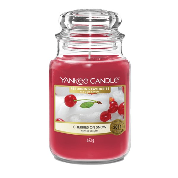 Yankee Candle Duftkerze im Glas (groß) CHERRIES ON SNOW - Returning Favourites (Limited Edition)