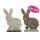 Hasen Figur „Hopsi“ aus Holz H: 12,5 cm, 2er Set - Frühlingsdeko, Osterdeko, Osterhase, Deko Hase, Ostern