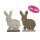 Hasen Figur „Hopsi“ aus Holz H: 9,5 cm, 2er Set - Frühlingsdeko, Osterdeko, Osterhase, Deko Hase, Ostern