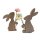 Hase mit Vase (2er Set), H: 19-23 cm Frühlingsdeko, Deko Hase, Osterdeko, Osterhase, Ostern