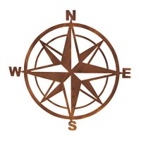Kompass im Rost Design, D: 52 cm, maritime Gartendeko Rost, Metalldeko