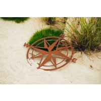 Kompass im Rost Design, D: 52 cm, maritime Gartendeko Rost, Metalldeko