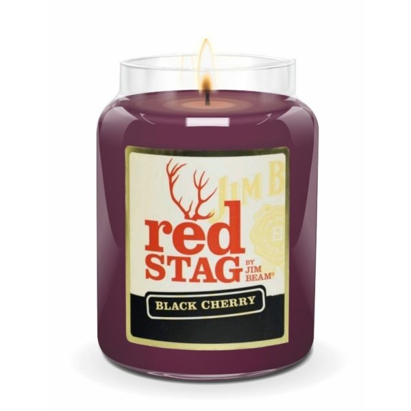 Duftkerze Jim Beam® RED STAG BLACK CHERRY 570g im Glas - The Candleberry Company