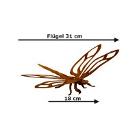 Dekofigur Libelle im Rost Design, Rostfigur für den...