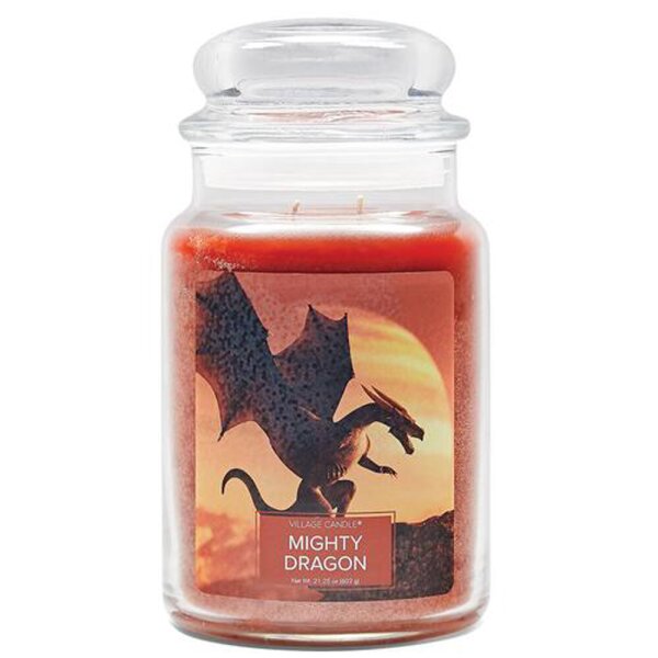 Village Candle Duftkerze im Glas (groß) Mighty Dragon - Fantasy Collection - Kerze mit 2-Docht Technologie