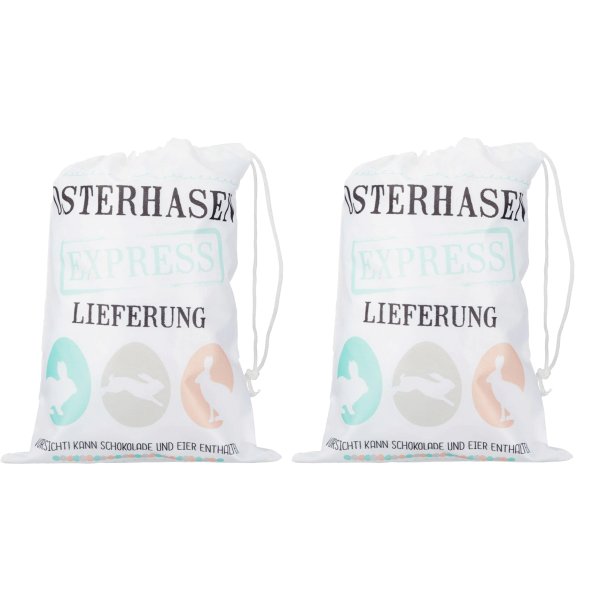 2er Set Ostertüte Osterhasen Express 22x30 cm Geschenktüte Ostern, Geschenktasche, Osternest