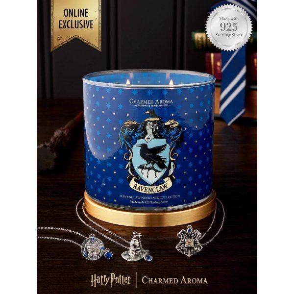 Harry Potter Duftkerze mit Halskette (Ravenclaw) von Charmed Aroma, Kerze mit Schmuck