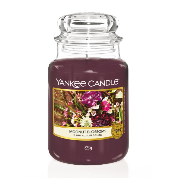 Yankee Candle Duftkerze im Glas (groß) MOONLIT BLOSSOMS - Kerze mit Brenndauer bis zu 150 Stunden