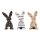 Hasen Figur mit Puschel 3er Set aus Holz H: 18 cm - Osterdeko, Frühlingsdeko, Osterhase, Deko Hase, Ostern
